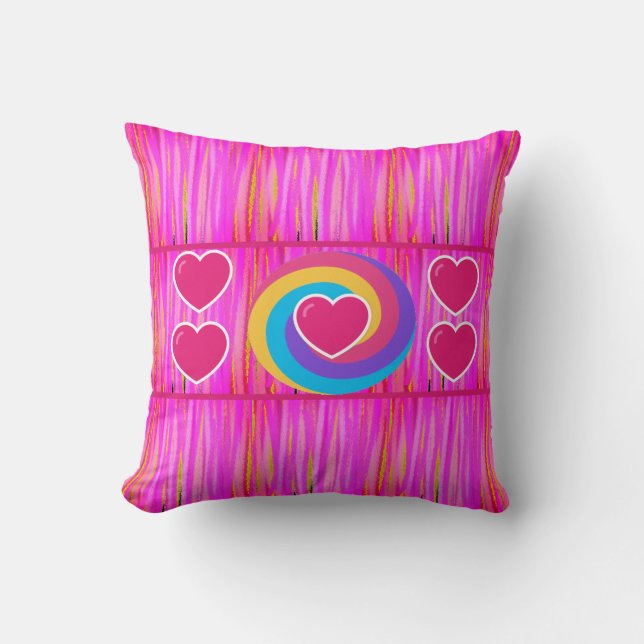 Almofada Travesseiro Decorativo Roxo para Sofá com Coração (Frente)