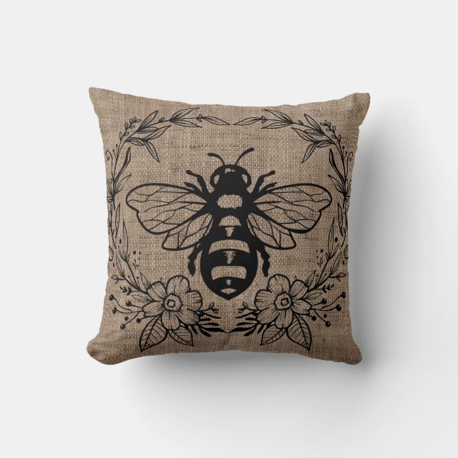Almofada Travesseiro decorativo Rustic Bee Home Decor (Frente)