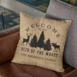 Almofada Travesseiro decorativo Rustic Cozy Cabin Welcome F