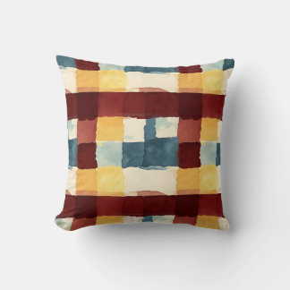 Almofada Travesseiro decorativo Rustic Patchwork Watercolor