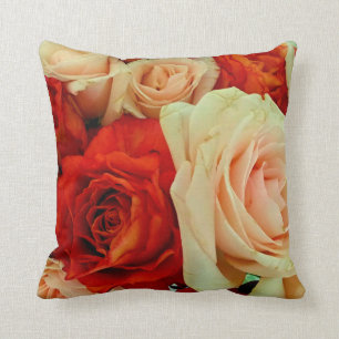 Almofada Travesseiro decorativo Rustic Rose Bouquet-Square