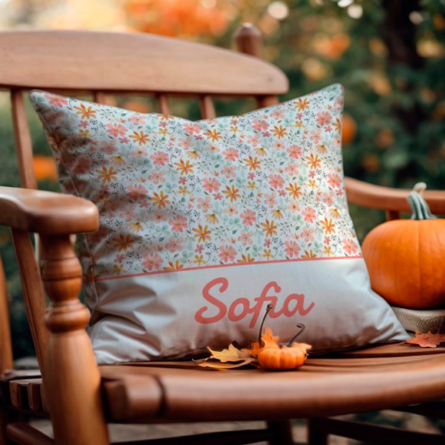 Almofada Travesseiro decorativo rústico de flor da água pas (Criador carregado)