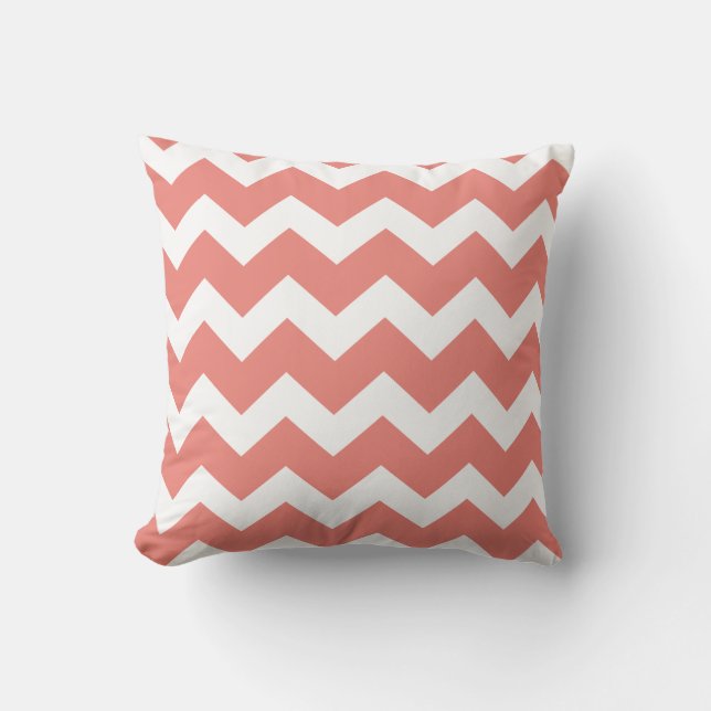 Almofada Travesseiro decorativo Salmon Chevron (Frente)