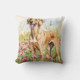 Almofada Travesseiro Decorativo – Saluki Aquarela