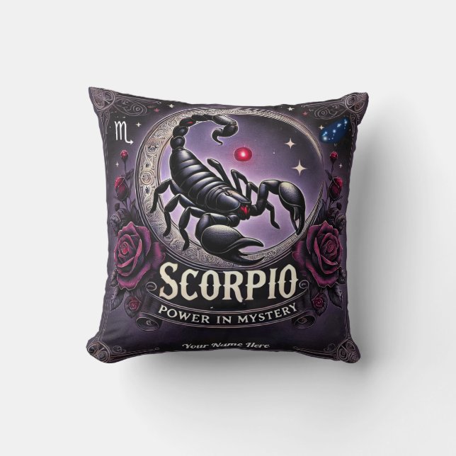 Almofada Travesseiro decorativo Scorpio "Power in Mystery" (Frente)