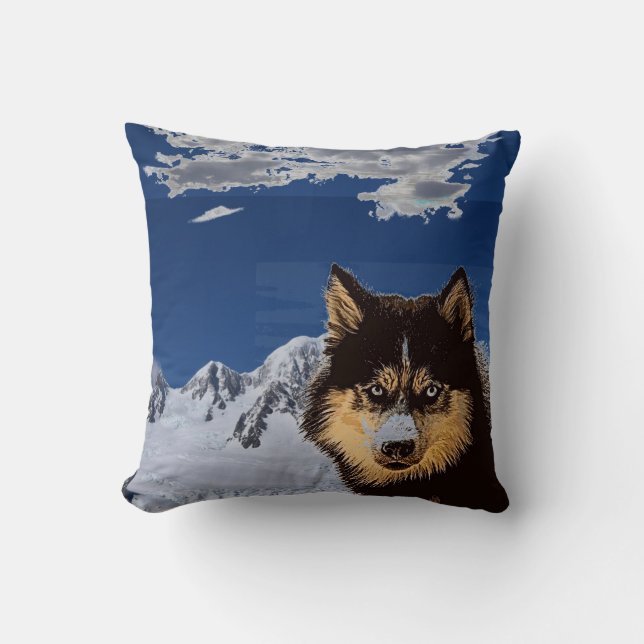 Almofada Travesseiro decorativo Siberian Husky (Frente)