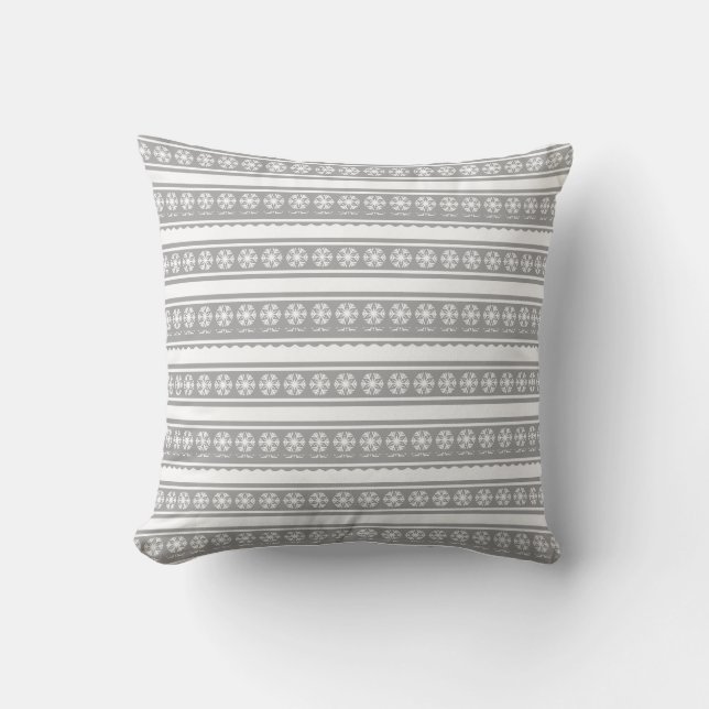 Almofada Travesseiro decorativo Silver Snowflakes (Frente)