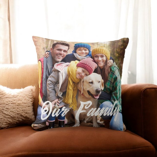 Almofada Travesseiro decorativo simples de diversão de foto (fun family photo throw pillow )