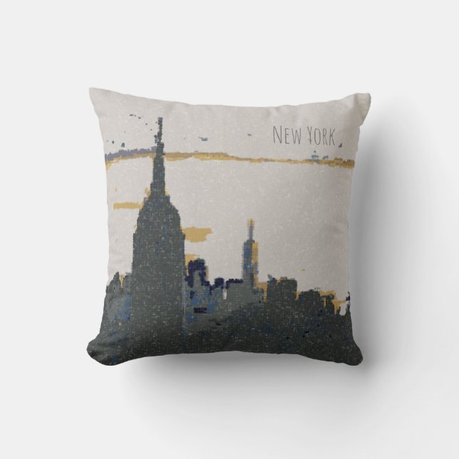 Almofada Travesseiro decorativo Skyline de Nova York (Frente)