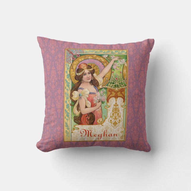 Almofada Travesseiro decorativo Springtime Art Nouveau (Frente)