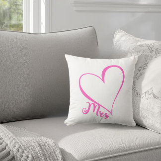 Almofada Travesseiro Decorativo Sra. Coração Rosa
