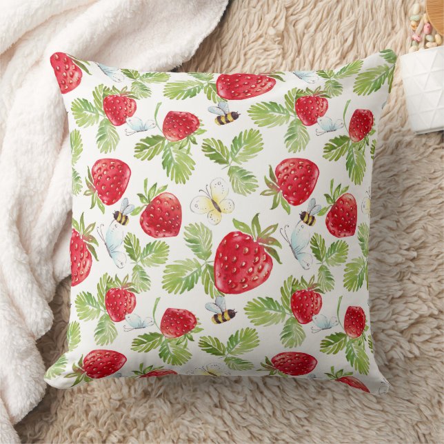 Almofada Travesseiro decorativo Strawberry Buzz 20x20 (Cobertor)