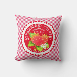 Almofada Travesseiro decorativo Strawberry Red Gingham