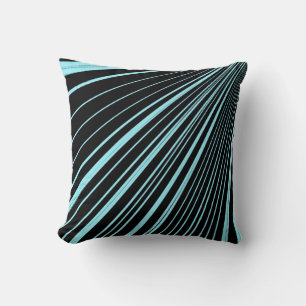 Almofada Travesseiro decorativo Stripe Azul Aqua Azul Preto