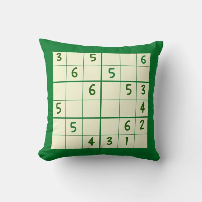Almofada Travesseiro decorativo Sudoku Quebra-cabeça 6x6 (Frente)