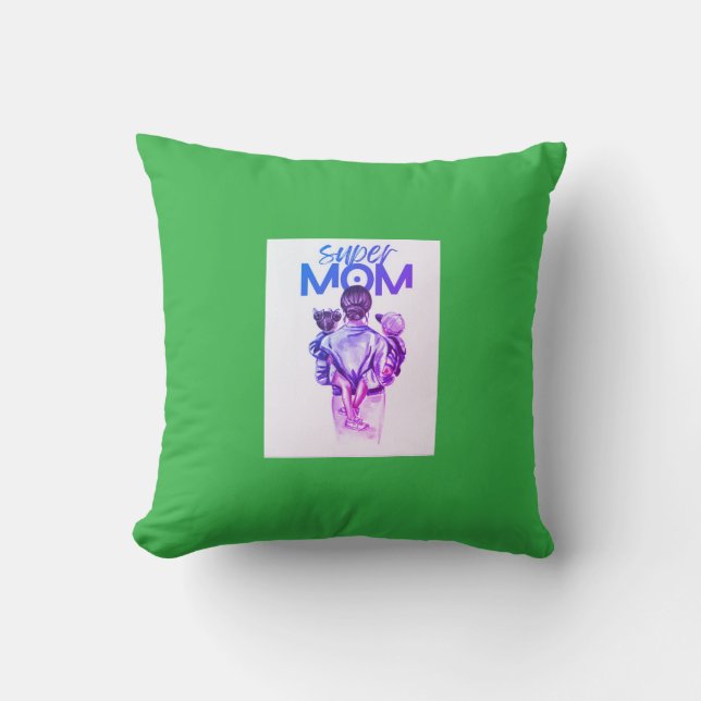 Almofada Travesseiro decorativo Super Mãe (Frente)