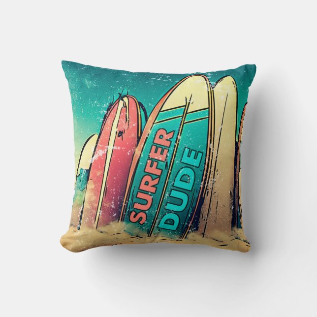 Almofada Travesseiro decorativo Surfer Duo Surfboards (Frente)