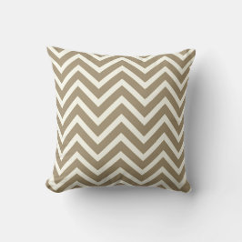 Almofada Travesseiro decorativo Taupe Chevron