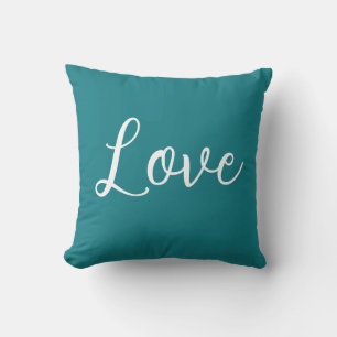 Almofada Travesseiro decorativo Teal Azul Branco