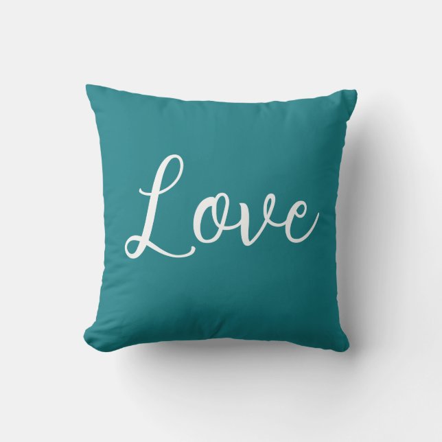 Almofada Travesseiro decorativo Teal Azul Branco (Frente)