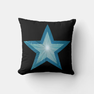 Almofada Travesseiro decorativo 'Texto preto' azul-estrela