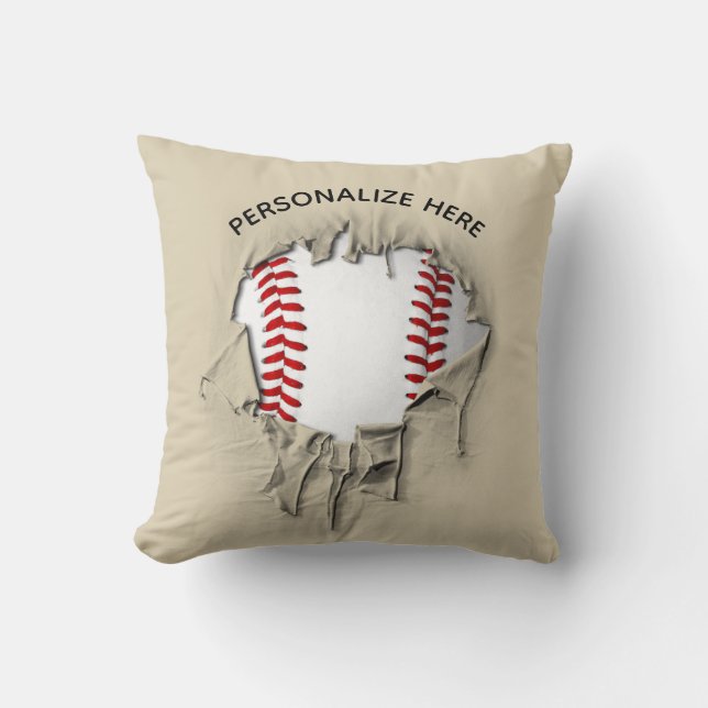 Almofada Travesseiro decorativo Torn Baseball (Frente)