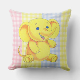 Almofada Travesseiro decorativo Toy Elephant Gingham