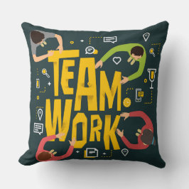 Almofada Travesseiro Decorativo Trabalho em Equipe