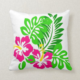Almofada Travesseiro decorativo tropical da flor do verde