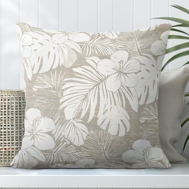 Almofada Travesseiro decorativo tropical neutro Tan (Criador carregado)