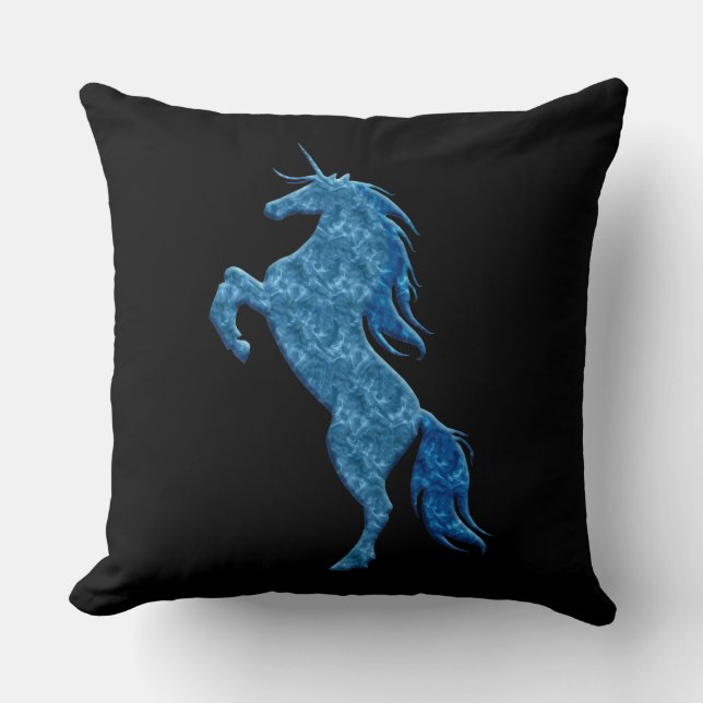 Almofada Travesseiro decorativo Unicorn Blue Fire (Frente)
