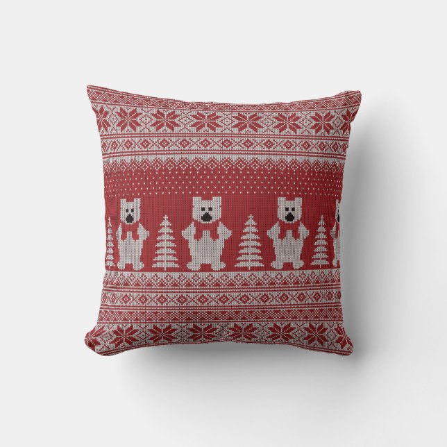 Almofada Travesseiro Decorativo Urso Polar Natal Fofo (Frente)