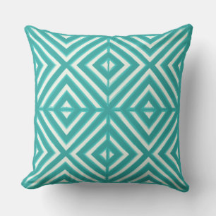 Almofada Travesseiro decorativo Verde Azul e Alabastro Diam