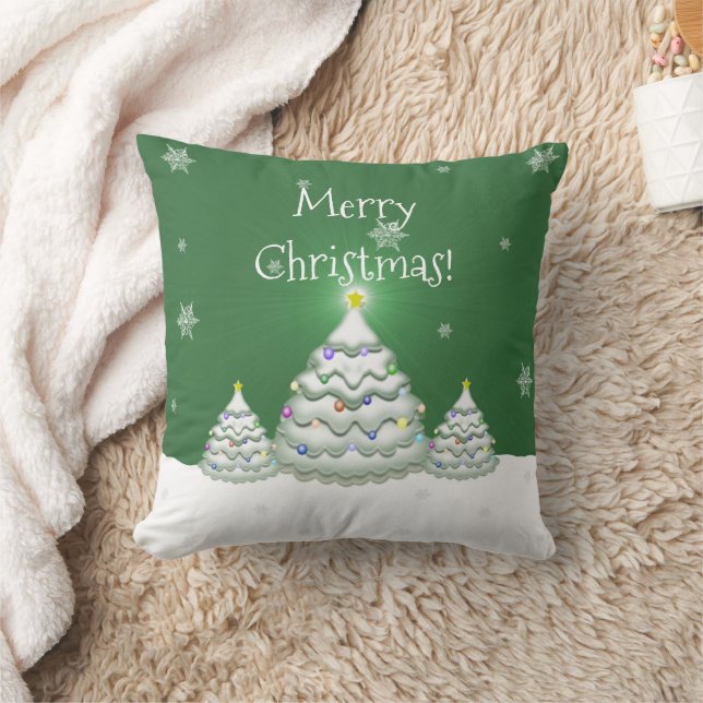Almofada Travesseiro decorativo verde da árvore de Natal (Cobertor)