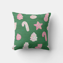 Almofada Travesseiro decorativo Verde de Biscoitos de Natal