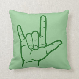 Almofada Travesseiro decorativo verde do ASL eu te amo