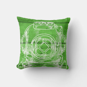 Almofada Travesseiro decorativo verde do mergulho autónomo