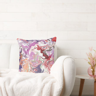 Almofada Travesseiro decorativo Vermelho Abstrato Marble -