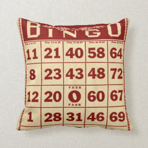Almofada Travesseiro decorativo vermelho & branco do Bingo