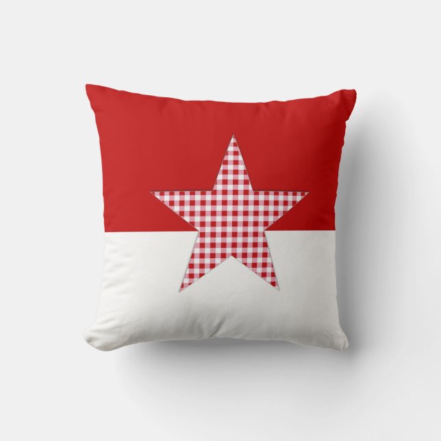 Almofada Travesseiro decorativo vermelho da estrela da (Frente)