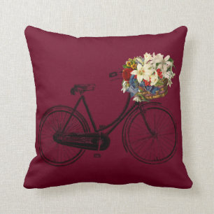 Almofada Travesseiro decorativo vermelho da flor da