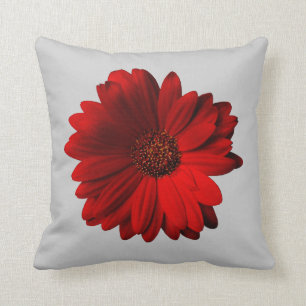 Almofada Travesseiro decorativo vermelho da margarida do