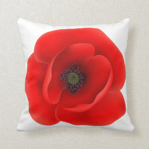 Almofada Travesseiro decorativo vermelho da papoila