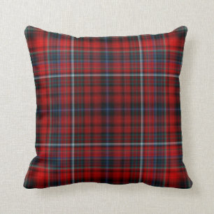 Almofada Travesseiro decorativo vermelho da xadrez