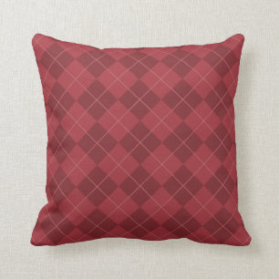Almofada Travesseiro decorativo vermelho de Argyle do
