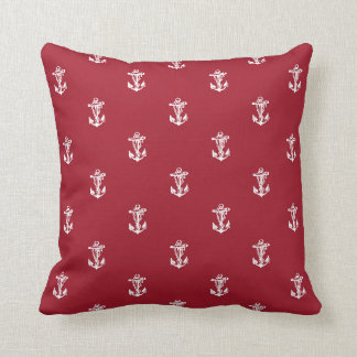 Almofada Travesseiro decorativo Vermelho de Padrão de Âncor