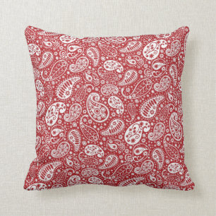 Almofada "Travesseiro decorativo vermelho de Paisley "