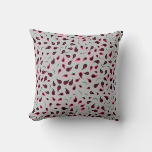 Almofada Travesseiro decorativo Vermelho e Cinza de Paisley
