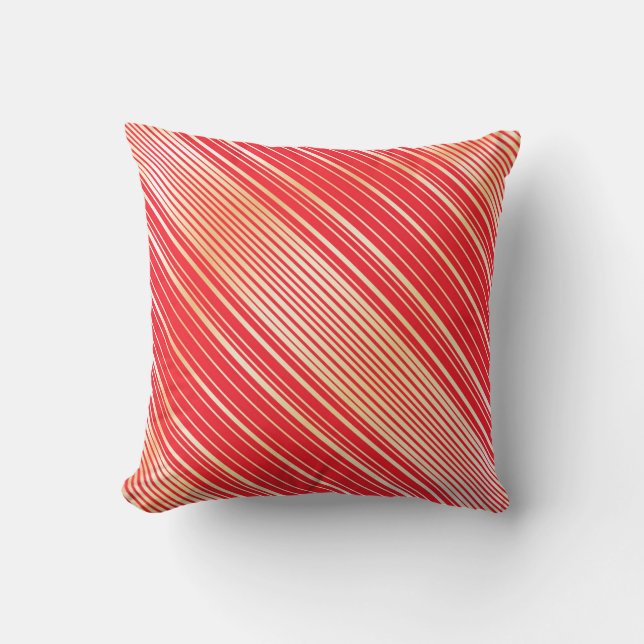 Almofada Travesseiro decorativo vermelho e Dourado (Frente)