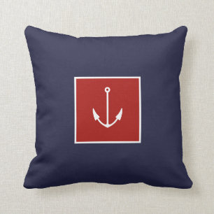 Almofada Travesseiro decorativo Vermelho Marinho de Âncora